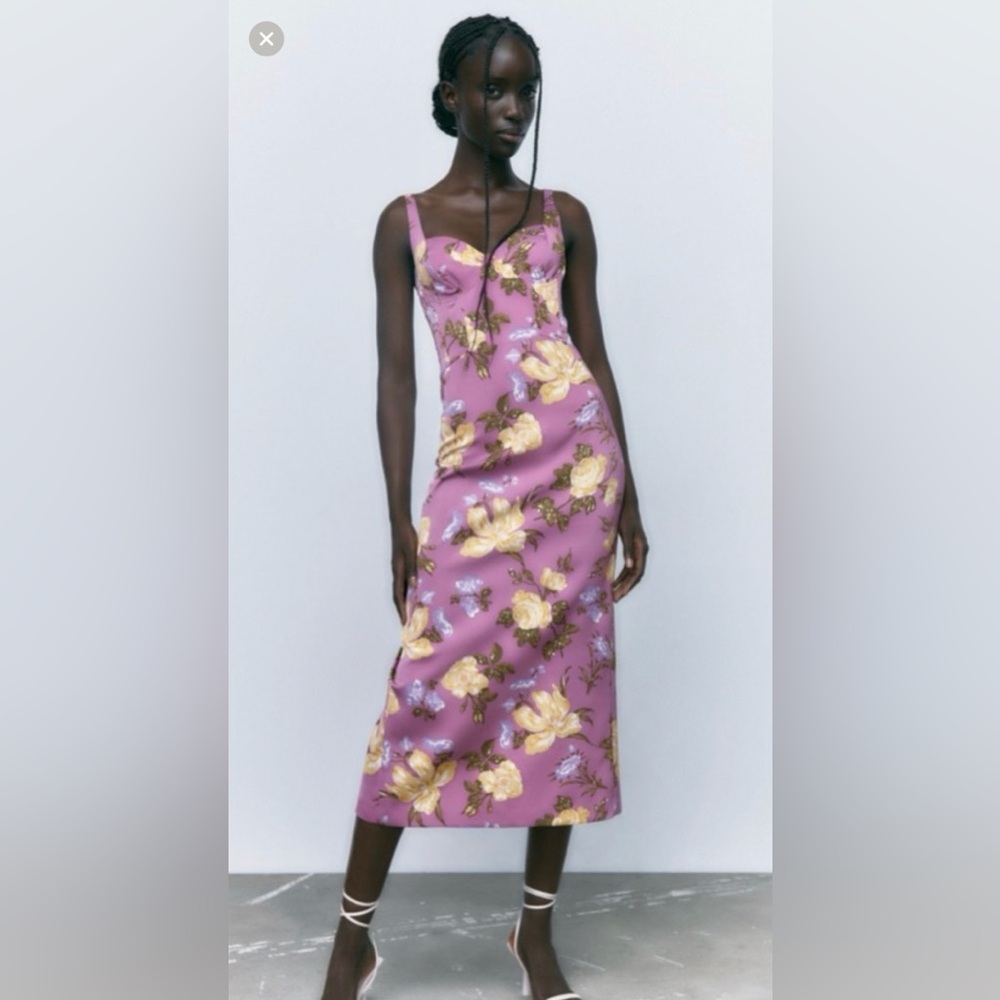 Zara Purple Floral Maxi Dress - Picture 6 of 6